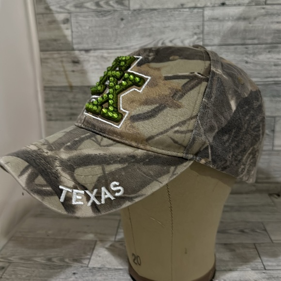 Texas sparkling rhinestone camouflage distressed baseball cap hat - Picture 3 of 7